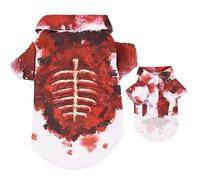 Halloween Costumes for Cats: Spooky Bloody Pet Shirt Printed Dog Clothes | Horror Holiday Outfit, Printed Blood Shirt, Bloody Skeleton Clothes pa