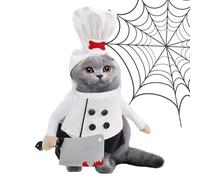 Halloween Costumes For Dogs | Funny Holiday Chef Outfit Costumes - Photo Props With Chef Shirt Cooking Hat Spooky Dress- Outfits Pet Clothes For Small Medium Large Kitten Puppy