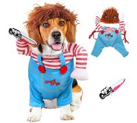 Halloween Costumes for Dogs Killer Size L, SilverChry Dog Costume Halloween, Dog Costume, Chucky Doll Cosplay for Halloween Pet Cosplay Party, Pet Cosplay Party Suit
