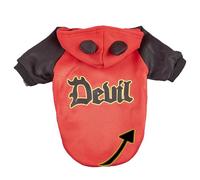 Halloween Costumes For Dogs Medium Small Halloween Transformation Costume Funny Party Cosplay Black & Red Demon Fleece Hoodie For Pet Clothing & Doggy Outfit Red L