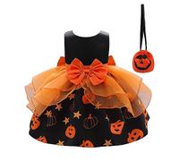 Halloween Costumes For Girls Kids Toddler Baby Girl Dress Gothic Witch Costume Devil/Bat/Pumpkin/Clown Queen Zombie Fancy Up Age 5-10 Years