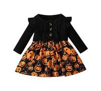 Halloween Costumes For Girls Outfit Girl Kids Gothic Witch Costume Pumpkin Bat Print Queen Zombie Clothes Outfits Carnival
