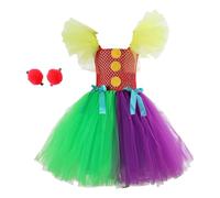 Halloween Costumes for Kids Pageant Tulle Dresses with Fancy Hair Clips Girls Carnival Cosplay Themed Party Outfits Girls 6-7 Green