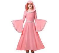 Halloween Costumes for Kids Victorian Girls Medieval Costume Vampire Witch Dress up Carnival Cosplay Halloween Themed Party Fancy Dresses Girls 9-10 Pink