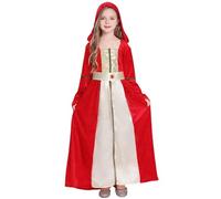 Halloween Costumes for Kids Victorian Girls Medieval Costume Vampire Witch Dress up Carnival Cosplay Halloween Themed Party Fancy Dresses Girls 11-12 Red