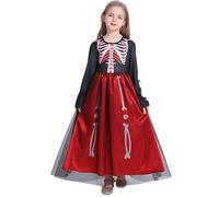 Halloween Costumes for Kids Victorian Girls Medieval Costume Vampire Witch Dress up Carnival Cosplay Halloween Themed Party Fancy Dresses Girls 5-6 Red