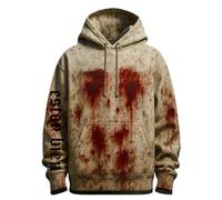 Halloween Costumes for Mens Bat Print Long Sleeve Patchwork Stitched Knit Drawstring Hoodies Casual Stylish Pullover Fleece Warm Hooded Festive Celebration Top
