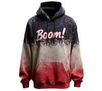 Halloween Costumes for Mens Bat Print Long Sleeve Spooky Horror Knit Button Drawstring Skull Casual Stylish Pullover Cozy Sweater Loungewear Seasonal Red