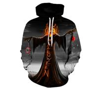 Halloween Costumes for Mens Blood Print Hooded Spooky Horror Knit Lightweight Sweatshirt Casual Stylish Pullover Cozy Sweater Loungewear Fall Winter Seasonal Black