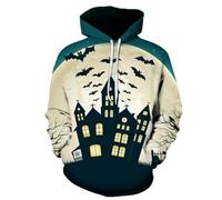 Halloween Costumes for Mens Blood Print Hooded Spooky Horror Knit Lightweight Sweatshirt Casual Stylish Pullover Cozy Sweater Loungewear Fall Winter Seasonal Beige