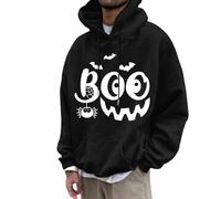 Halloween Costumes for Mens Skeleton Pullover Sweatshirt Spooky Horror Knit Drawstring Hoodies Classic Basic Tee Cozy Sweater Loungewear Festive Celebration Top Black