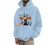 Halloween Costumes for Mens Skeleton Pullover Sweatshirt Spooky Horror Knit With Pocket Design Unique Outdoor Hooded Cozy Sweater Loungewear Fall Winter Seasonal