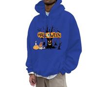 Halloween Costumes for Mens Skeleton Pullover Sweatshirt Spooky Horror Knit With Pocket Design Unique Outdoor Hooded Cozy Sweater Loungewear Fall Winter Seasonal