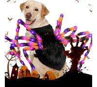 Halloween Costumes for Spider Dogs - Huge Hairy Black Spider Costume Parra Pets | Funny Costume with LED Lights for Pets, Ideal for Halloween Parties, Events