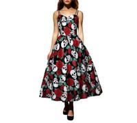 Halloween Costumes for Women Fancy Dress Plus Size Adult 2025 Women's Dresses Skeleton Outfit Winter UK Adults Woolen Long Sleeve Ladies 50s Witch Costume Pumpkin Red-B XXL