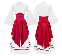 Halloween Costumes For Women Gothic Corset Two Piece Dress Elegant Cosplay Costume Women Cape Lace Details Cloak Gothic Events