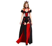 Halloween Costumes For Women Gothic Joker Costume Women'S Queen Of Hearts Costume Fancy Dress With Crown For Halloween Christmas World Book Day Carnival Cosplay Party Carnival Outfit Vegas Fancy Dress