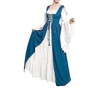 Halloween Costumes for Women Hooded Witch Costumes Regency Dresses Elastic Waist Long Sleeve Victorian Dress Ladies Vintage Steampunk Rockabilly Goth 80s Dresses for Carnival Halloween Party