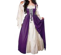 Halloween Costumes for Women Hooded Witch Costumes Regency Dresses Elastic Waist Long Sleeve Victorian Dress Ladies Vintage Steampunk Rockabilly Goth 80s Dresses for Carnival Halloween Party