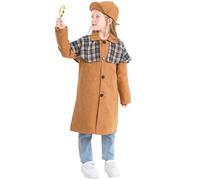 Halloween Costumes for Women Kids Girls Cosplay Detective Story Stage Party Costume Clothes Mandalorian Costume Adult Men Cosplay (Khaki, 14-16 Years)