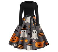 Halloween Costumes for Women Long Sleeve Dresses UK Adults Womens Winter Witch Costume Adult Woman Outfit Fancy Dress Plus Size Skeleton Jumpsuit Grey-A XL