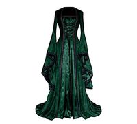 Halloween Costumes for Women Medieval Costume Renaissance Costume Velvet Irish Vintage Victorian Faire Witch Costumes Gothic Halloween Dress Perfect for Fancy Dress Events Green