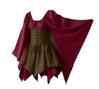 Halloween Costumes for Women Medieval Dress Fairy Irish Gothic Costume Cosplay Lace Up Corset Dress