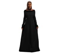 Halloween Costumes for Women Sexy, Medieval Long Dress Fancy Adults Renaissance Costume Plus Size Victorian Up Womens Skeleton Adult Carnival Retro Elegant Long Sleeve (Black,M)