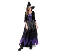 Halloween Costumes for Women Spellbound Witch Cosplay Halloween Costume Trendy Masquerade Gothic Dresses Party Carnival High Slit Velour Blue Gown With Hat