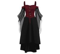 Halloween Costumes for Women Victorian Witch Gothic Lace Dresses Plus Size Medieval Costume Ladies Evening Party Prom Cocktail Swing Glad Rags Vintage Elegant A-Line Dress Maid Steampunk Clothes