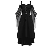 Halloween Costumes for Women Victorian Witch Gothic Lace Dresses Plus Size Medieval Costume Ladies Evening Party Prom Cocktail Swing Glad Rags Vintage Elegant A-Line Dress Maid Steampunk Clothes