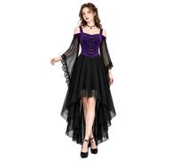 Halloween Costumes for Women, Vintage Gothic Dresses Medieval Costume | Victorian Costume, Ladies Evening Party Prom Cocktail Swing Glad Rags Elegant Vintage Renaissance A-line Dresses