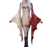 Halloween Costumes for Women Witches Costume Petite Dresses UK Womens Winter Vintage Witch Dress, Red Adult Woman Mens Fancy Dress Retro Outfits with Pockets Skeleton 1-Red2 XL