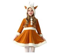 Halloween Costumes Men Christmas Children's Fawn Long Sleeve L Hooded Red Dress Men Cloak Unisex Robe, Anime Cosplay Costume (Yellow, 110)