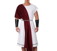Halloween Costumes Men Classic Greek Toga Roman Emperor Fancy Costume | Caesar Gladiator Warrior Dress For Halloween Party Stage Play Renaissance Fair Cosplay Fancy Outfit Style Attire Mens