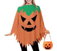 Halloween Costumes, Pumpkin Costume Adult, Halloween Outfit for Women, Complete Set with Hat, Headpiece and Bag, Festive Party Wear for Cosplay