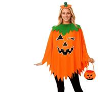 Halloween Costumes, Pumpkin Costume Adult, Halloween Outfit for Women, Complete Set with Hat, Headpiece and Bag, Festive Party Wear for Cosplay