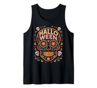 Halloween Costumes Skull Typography Graphic Creepy Spooky Tank Top