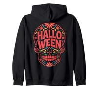 Halloween Costumes Skull Typography Graphic Creepy Spooky Zip Hoodie