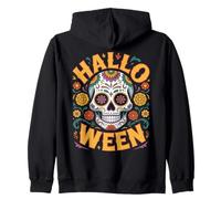 Halloween Costumes Skull Typography Graphic Creepy Spooky Zip Hoodie
