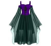 Halloween Costumes Victorian Witch Gothic Plus Size Dresses Medieval Costume Ladies Evening Party Prom Cocktail Swing Glad Rags Vintage Elegant A-line Dress for Women
