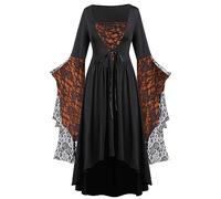 Halloween Costumes Victorian Witch Gothic Plus Size Dresses Medieval Costume Ladies Evening Party Prom Cocktail Swing Glad Rags Vintage Elegant A-line Dress for Women