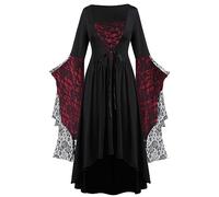 Halloween Costumes Victorian Witch Gothic Plus Size Dresses Medieval Costume Ladies Evening Party Prom Cocktail Swing Glad Rags Vintage Elegant A-line Dress for Women