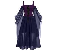 Halloween Costumes Victorian Witch Gothic Skeleton Plus Size Dresses Medieval Costume Ladies Evening Party Prom Cocktail Swing Glad Rags Vintage Elegant A-line Dress for Women
