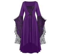Halloween Costumes Victorian Witch Gothic Skeleton Plus Size Dresses Medieval Costume Ladies Evening Party Prom Cocktail Swing Glad Rags Vintage Elegant A-line Dress for Women