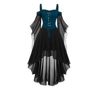 Halloween Costumes Victorian Witch Gothic Skeleton Plus Size Dresses Medieval Costume Ladies Evening Party Halloween Dress for Women Prom Cocktail Swing Vintage Elegant