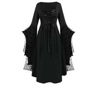 Halloween Costumes Victorian Witch Gothic Skeleton Plus Size Dresses Medieval Costume Ladies Evening Party Prom Cocktail Swing Glad Rags Vintage Elegant A-line Dress for Women