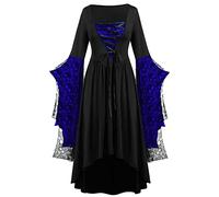 Halloween Costumes Victorian Witch Gothic Skeleton Plus Size Dresses Medieval Costume Ladies Evening Party Prom Cocktail Swing Glad Rags Vintage Elegant A-line Dress for Women