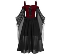 Halloween Costumes Victorian Witch Gothic Skeleton Plus Size Dresses Medieval Costume Ladies Evening Party Prom Cocktail Swing Glad Rags Vintage Elegant A-line Dress for Women