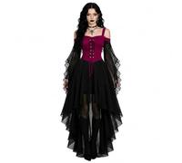 Halloween Costumes Women Dresses Vintage Gothic Steampunk Lace Up Corset Medieval Renaissance Batwing Sleeve Plus Size Fancy Victorian Witch Cocktail Elegant Boho A-line Maxi Dress